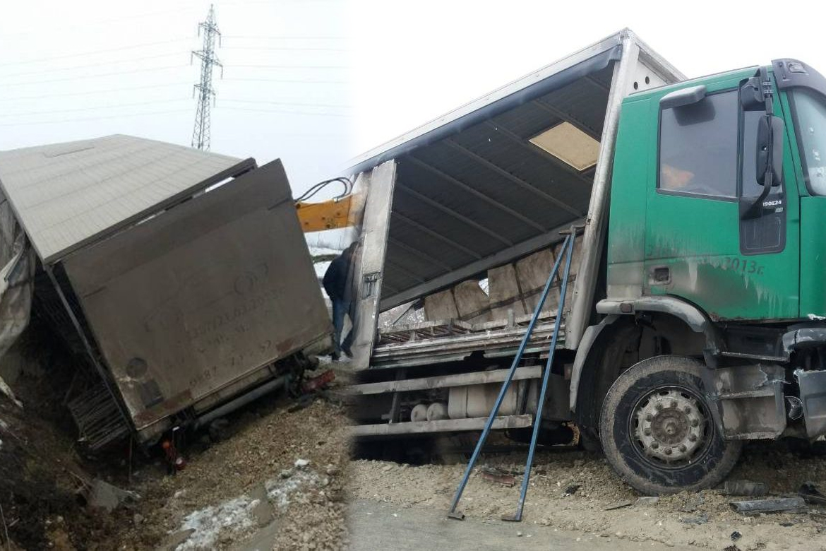 Изтеглен камион при 